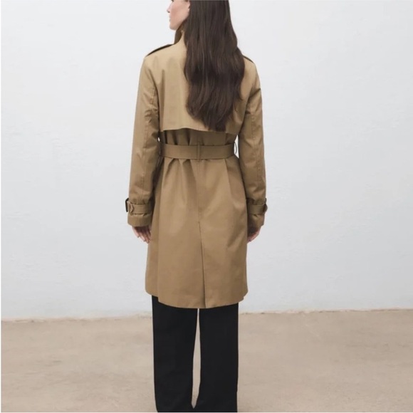 Mango Tan Chic classic Trench Coat size XXS relaxed fit - Picture 2 of 11